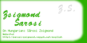 zsigmond sarosi business card